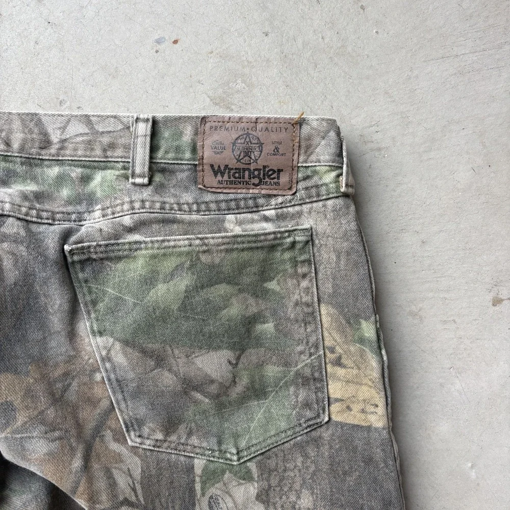 Wrangler Double Knee Camo Pants Mens 41x31 Realtree Workwear Hunting Canvas